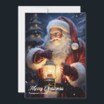 Cartes Pour Fêtes Annuelles Vintage rétro traditionnel Santa Claus avec lanter<br><div class="desc">Vintage rétro traditionnel Santa Claus avec la lanterne Noël</div>