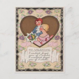 Cartes Pour Fêtes Annuelles Vintage Retro Victorian Couple Hearts Valentine Ca