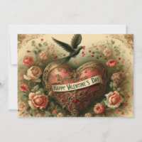 Vintage/rétro/Victorian Valentine's day heart