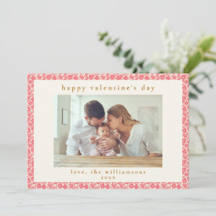 Cartes Pour Fêtes Annuelles Vintage rose rose floral photo Saint-Valentin