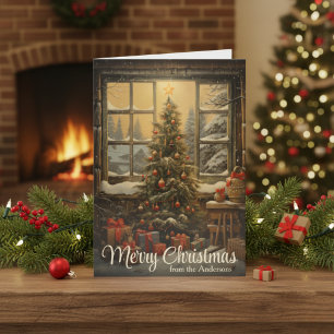 Cartes Pour Fêtes Annuelles Vintage Russe Pays Arbre de Noël Personnalisé