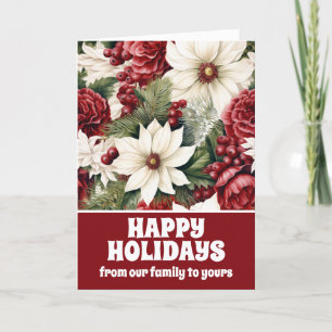 Cartes Pour Fêtes Annuelles Vintage Rustique Fleurs de Noël feuilles