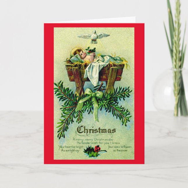 Cartes Pour Fêtes Annuelles Vintage Saint-Enfant Jésus (Devant)