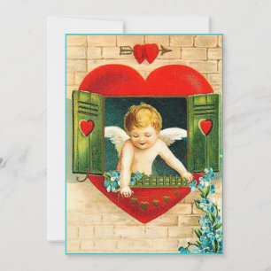 Cartes Pour Fêtes Annuelles Vintage Saint Valentin Ange plein d'amour