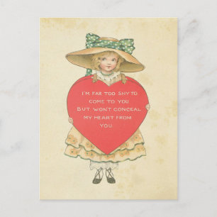 Cartes Pour Fêtes Annuelles Vintage Saint Valentin Coeur Rouge Admirer secret