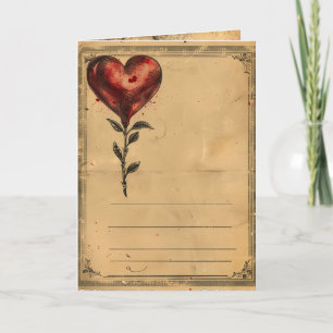 Cartes Pour Fêtes Annuelles Vintage Saint-Valentin Rose Cœur