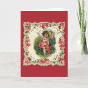 Cartes Pour Fêtes Annuelles Vintage Saint-Valentin victorien Chérubin au télép