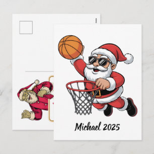 Cartes Pour Fêtes Annuelles Vintage Santa Basket Noël 2025