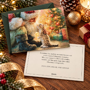 Cartes Pour Fêtes Annuelles Vintage Santa Claus Chat de Noël