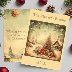 Cartes Pour Fêtes Annuelles Vintage sapin de Noël personnalisé