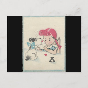 Cartes Pour Fêtes Annuelles Vintage "Scellé avec chien Kiss" Valentine