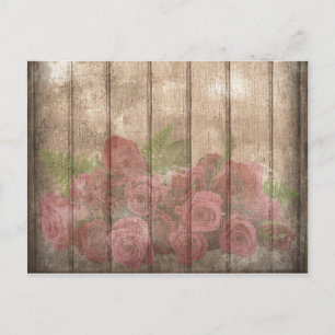 Cartes Pour Fêtes Annuelles Vintage Shabby Chic Faded Red Roses