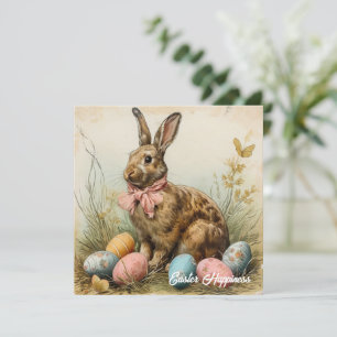 Cartes Pour Fêtes Annuelles Vintage Shabby Chic Victorien lapin de Pâques