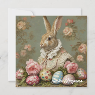 Cartes Pour Fêtes Annuelles Vintage Shabby Chic Victorien lapin de Pâques