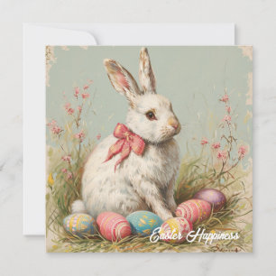 Cartes Pour Fêtes Annuelles Vintage Shabby Chic Victorien lapin de Pâques