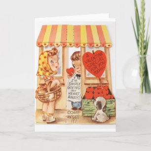 Cartes Pour Fêtes Annuelles Vintage Shopper Valentine's Day Card