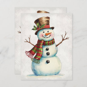 Cartes Pour Fêtes Annuelles Vintage Snowman