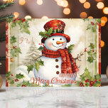 Cartes Pour Fêtes Annuelles Vintage Snowman avec Holly Joyeux Noël<br><div class="desc">Cette charmante carte de Noël de style vintage présente un bonhomme de neige festif orné d'un foulard rouge et d'accents saints. Le design aquarelle est complété par des détails vintages subtils et des feuilles saints vibrants, ce qui en fait un choix parfait pour répandre la joie des vacances. Envoyez vos...</div>