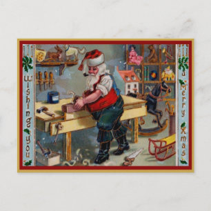 Cartes Pour Fêtes Annuelles Vintage Souhaitez-Vous Un Joyeux Atelier Xmas Père