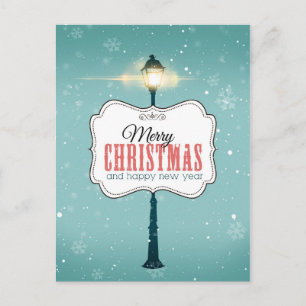 Cartes Pour Fêtes Annuelles Vintage street light for illuminate this Christmas