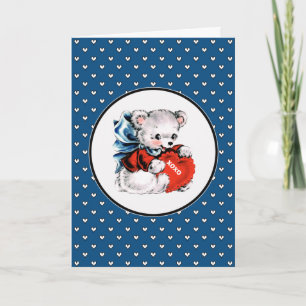 Cartes Pour Fêtes Annuelles Vintage Teddy Bear Saint Valentin