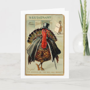 Cartes Pour Fêtes Annuelles Vintage - Thanksgiving Turkey est une étoile,