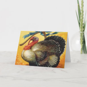 Cartes Pour Fêtes Annuelles Vintage Thanksgiving Turquie
