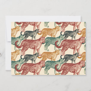 Cartes Pour Fêtes Annuelles Vintage Tropical Jungle Wild Staler Leopard