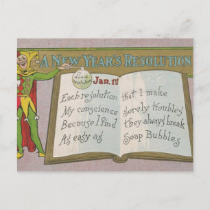 Cartes Pour Fêtes Annuelles Vintage : Une résolution de nouvelle année -