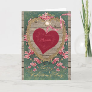 Cartes Pour Fêtes Annuelles Vintage Valentin heart flowers CC0825 Scrapbook