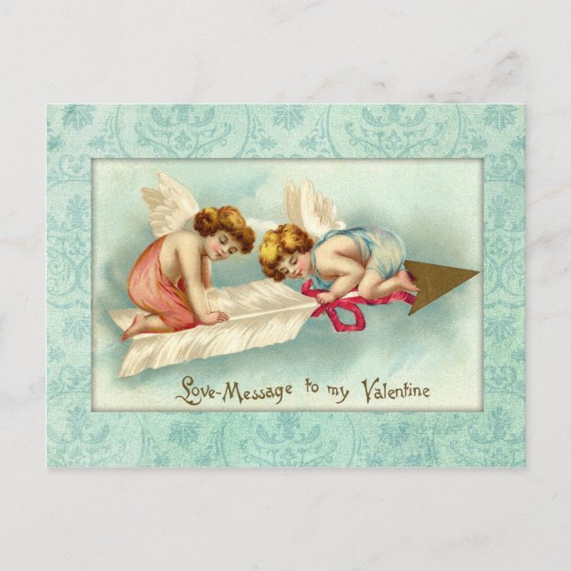 Cartes Pour Fêtes Annuelles Vintage Valentine Angels (Devant)