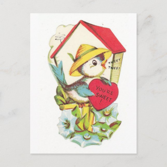 Cartes Pour Fêtes Annuelles Vintage Valentine Bird House (Devant)