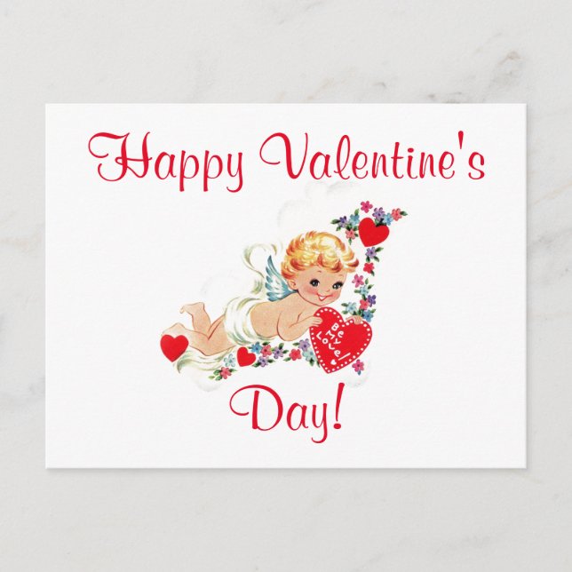 Cartes Pour Fêtes Annuelles Vintage Valentine Cupid (Devant)