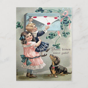 Cartes Pour Fêtes Annuelles Vintage Valentine Dachshund