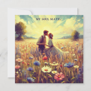 Cartes Pour Fêtes Annuelles Vintage Valentine ~ MON ÂME MATE ~ Couples ~