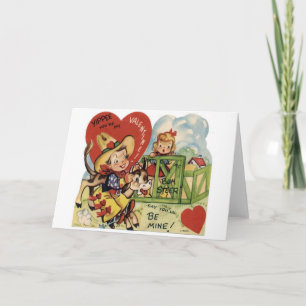 Cartes Pour Fêtes Annuelles Vintage Valentine Steer