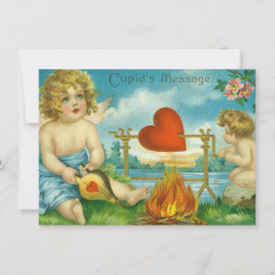 Cartes Pour Fêtes Annuelles vintage valentines jour mignon coeur cerub cupide