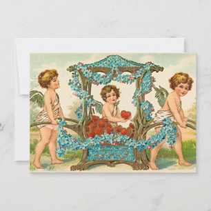 Cartes Pour Fêtes Annuelles vintage valentines jour mignon coeur cerub cupide