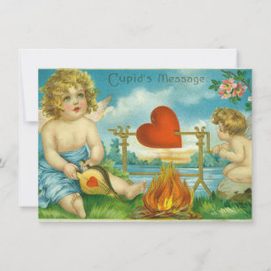 Cartes Pour Fêtes Annuelles vintage valentines jour mignon coeur cerub cupide