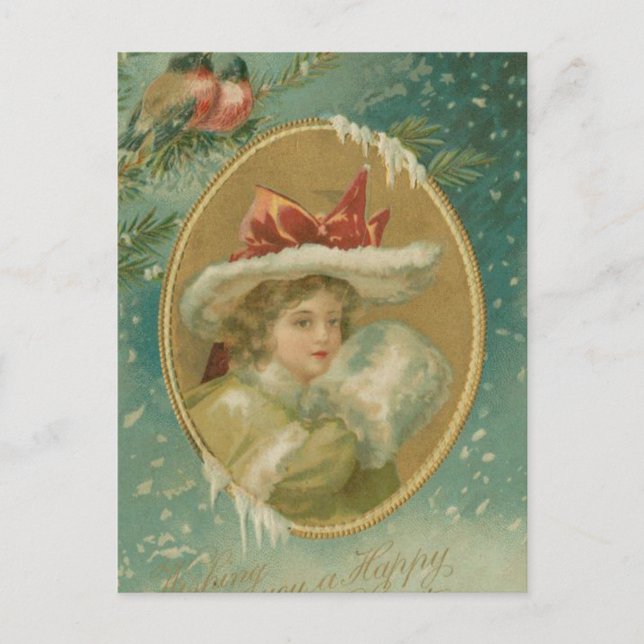 Cartes Pour Fêtes Annuelles Vintage Victoria (Devant)