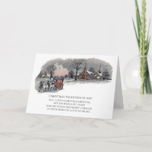 Cartes Pour Fêtes Annuelles Vintage Victorian Noël Carrières Snowy Holiday