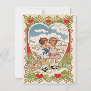 Cartes Pour Fêtes Annuelles Vintage Victorian Valentines Day Enfants dans le c