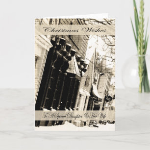 Cartes Pour Fêtes Annuelles Vintage voeux de Noël, fille et sa femme