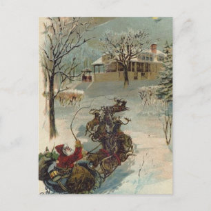 Cartes Pour Fêtes Annuelles Vintage Voici Le Père Noël
