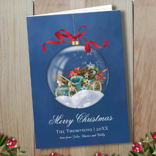 Cartes Pour Fêtes Annuelles Vintage Voiture Bleu Noël