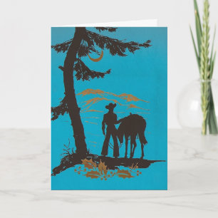 Cartes Pour Fêtes Annuelles Vintage Western Cowboy