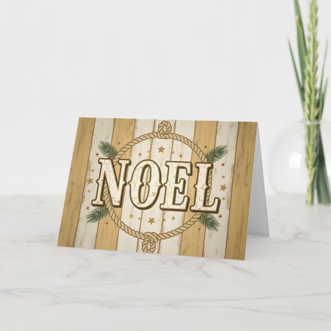 Cartes Pour Fêtes Annuelles Vintage Western Noel Christmas (Devant)
