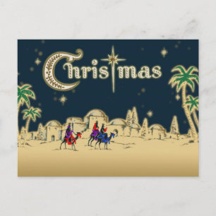 Cartes Pour Fêtes Annuelles Vintage Wisemen/Désert Noël religieux