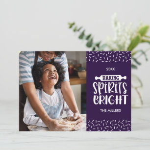 Cartes Pour Fêtes Annuelles Violet   Christmas Baking Spiritueux Photo
