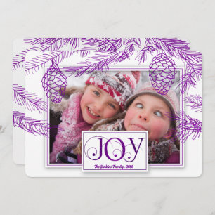 Cartes Pour Fêtes Annuelles Violet Purple Pines Noël Joie Photo
